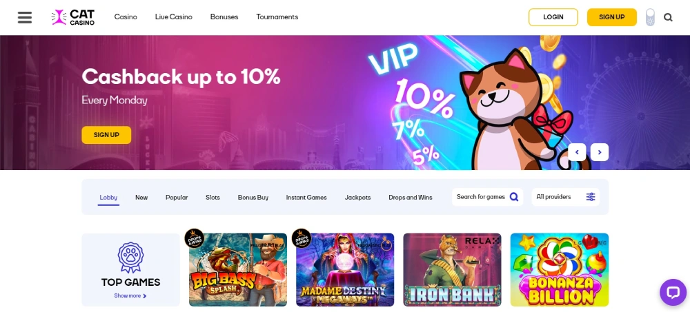 Cat Casino Main Page