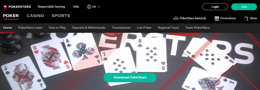 PokerStars main page